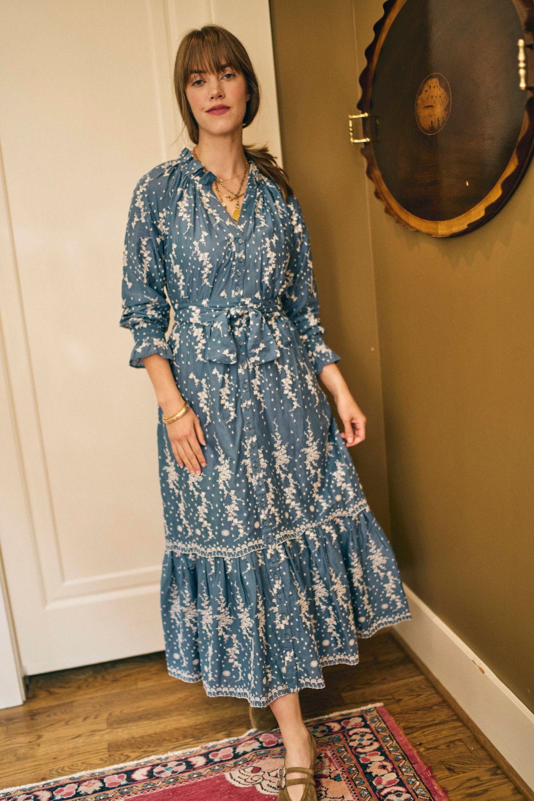 Lele Dress in Wedgewood Eyelet – BAYBALA