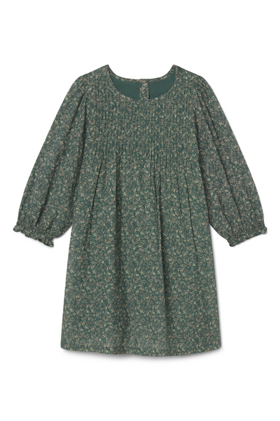 Green floral dress on a white background