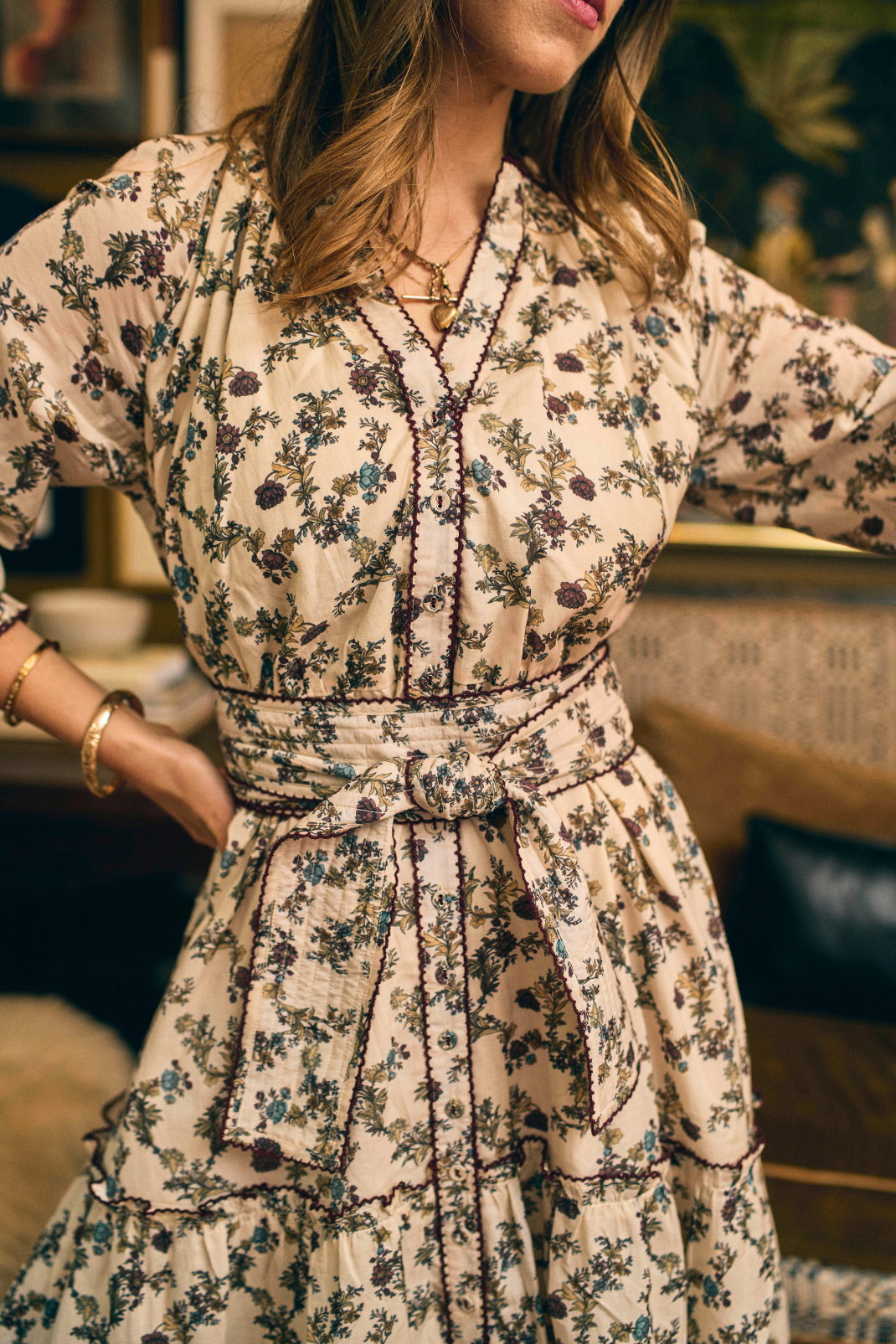 Lydia Dress in Harvest Toile BAYBALA Lydia Dress in Harvest Toile BAYBALA