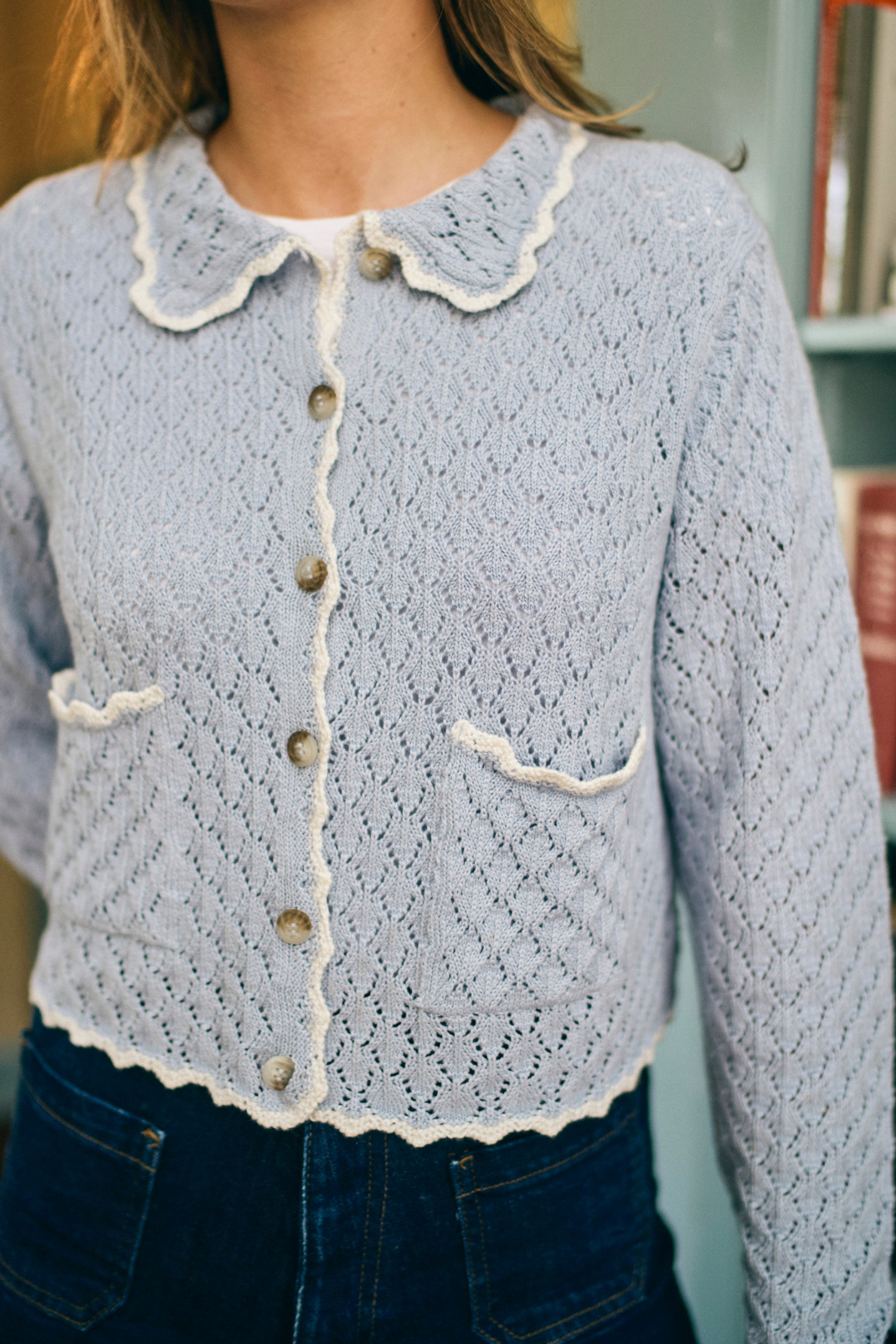 Juliette Cardigan in Blue Fog