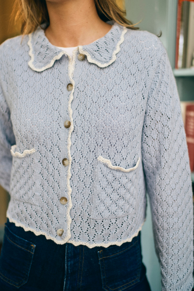 Juliette Cardigan in Blue Fog