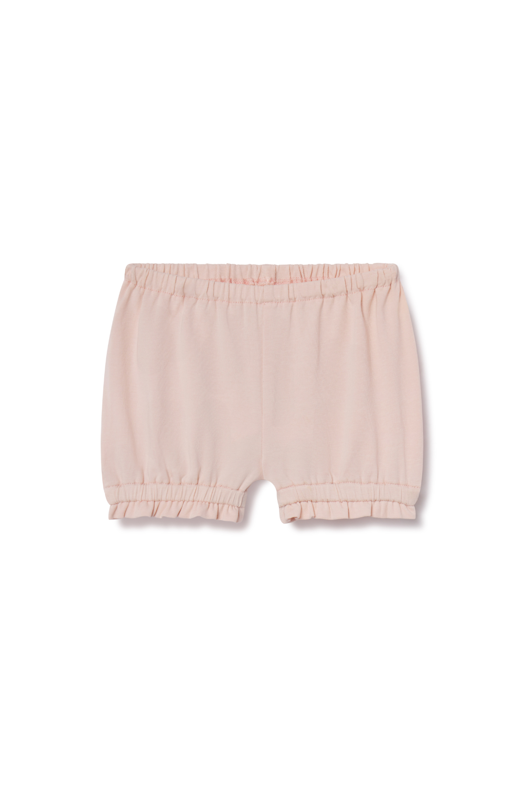 Pink baby shorts on a white background