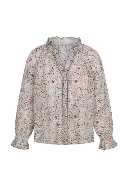 Floral patterned jacket on a white background