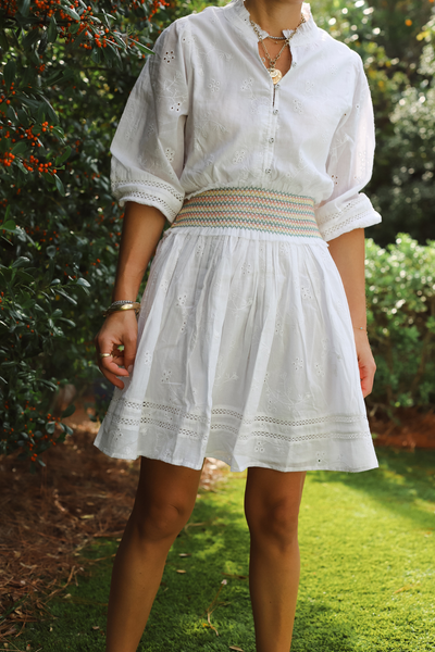 Gracie Dress in White Alyssum
