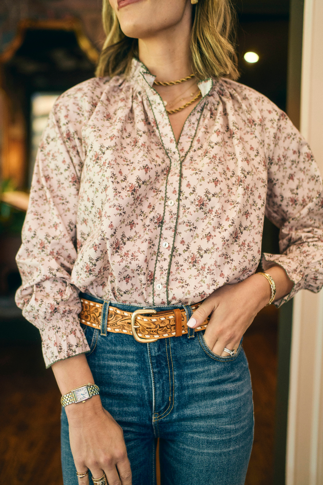 Harper Top in Overgrown Floral