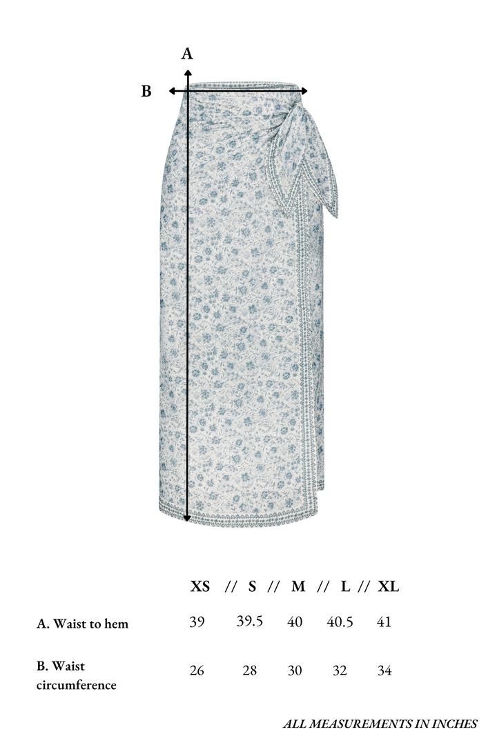 Savannah Skirt in Floral Blues – BAYBALA