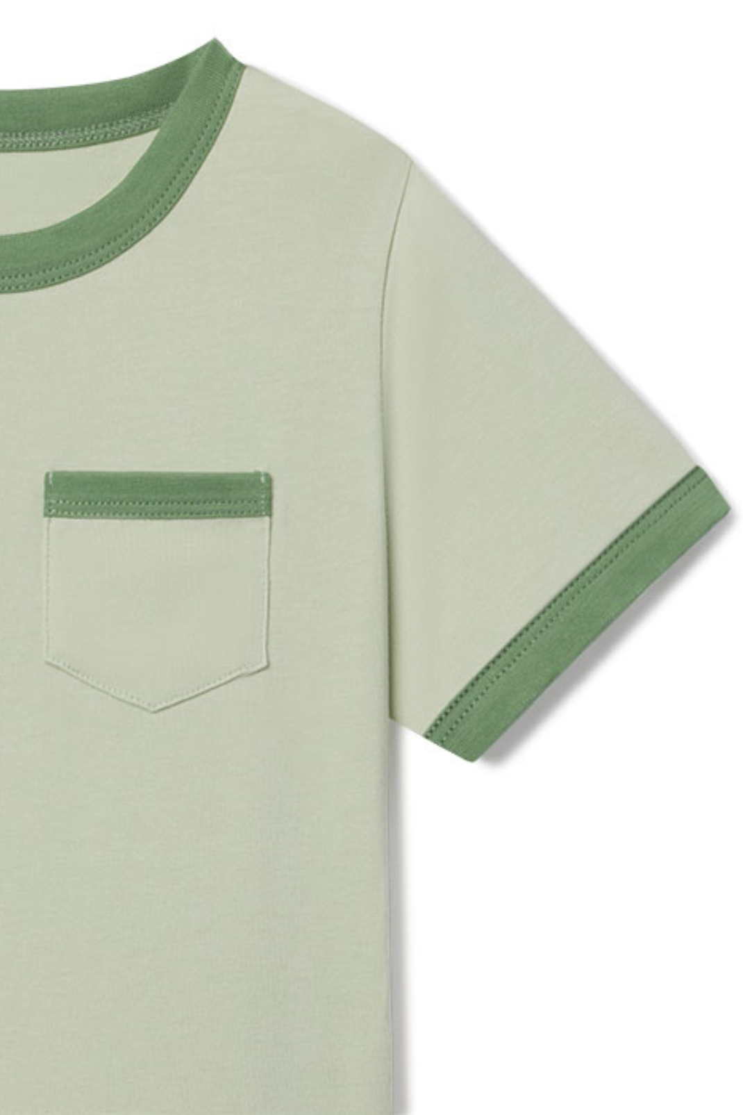 Jacob Ringer Tee in Seafoam with Mint