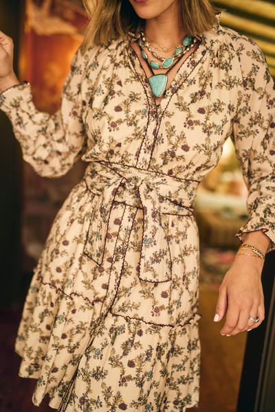 Lydia Dress in Harvest Toile
