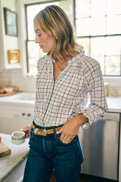 Harper Top in Powder Plaid