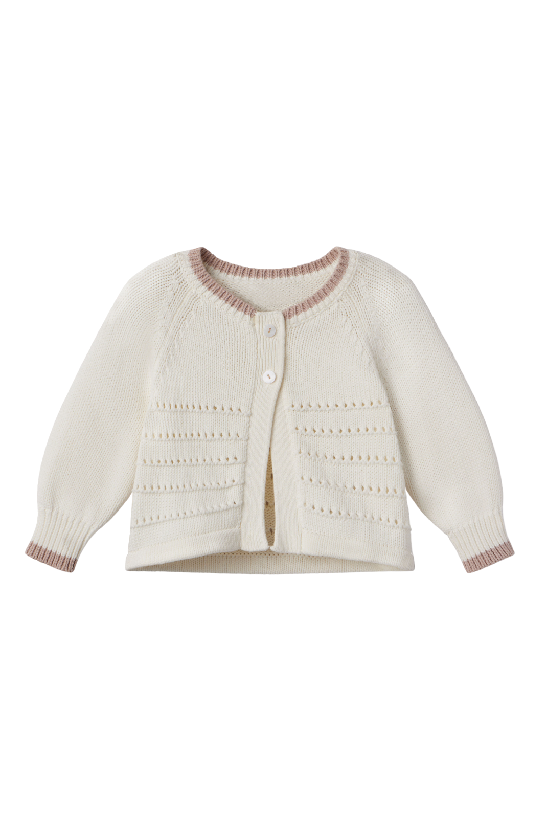 Madeline Cardigan in Cream and Rose