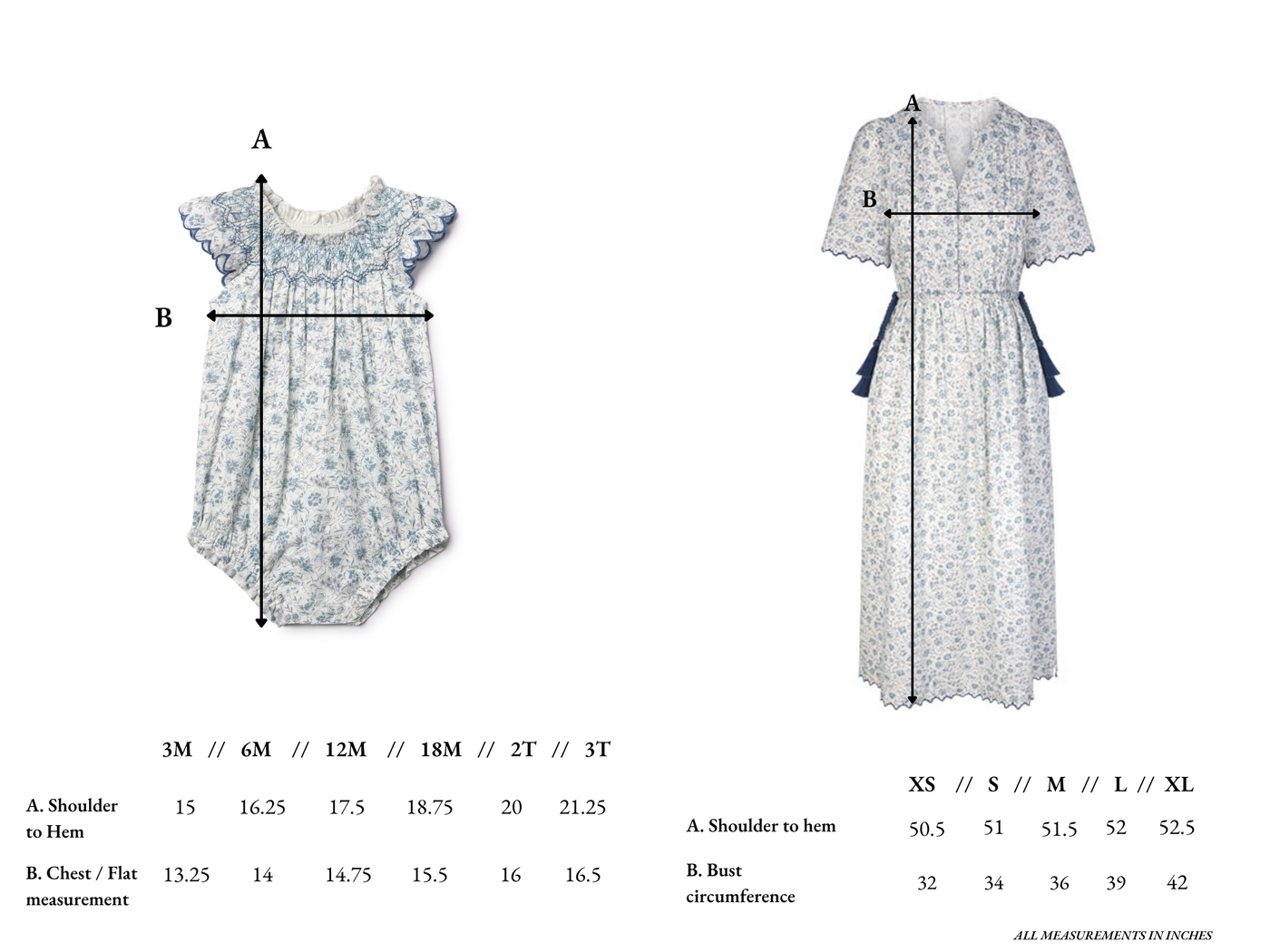 Floral Blues Mother & Baby Set
