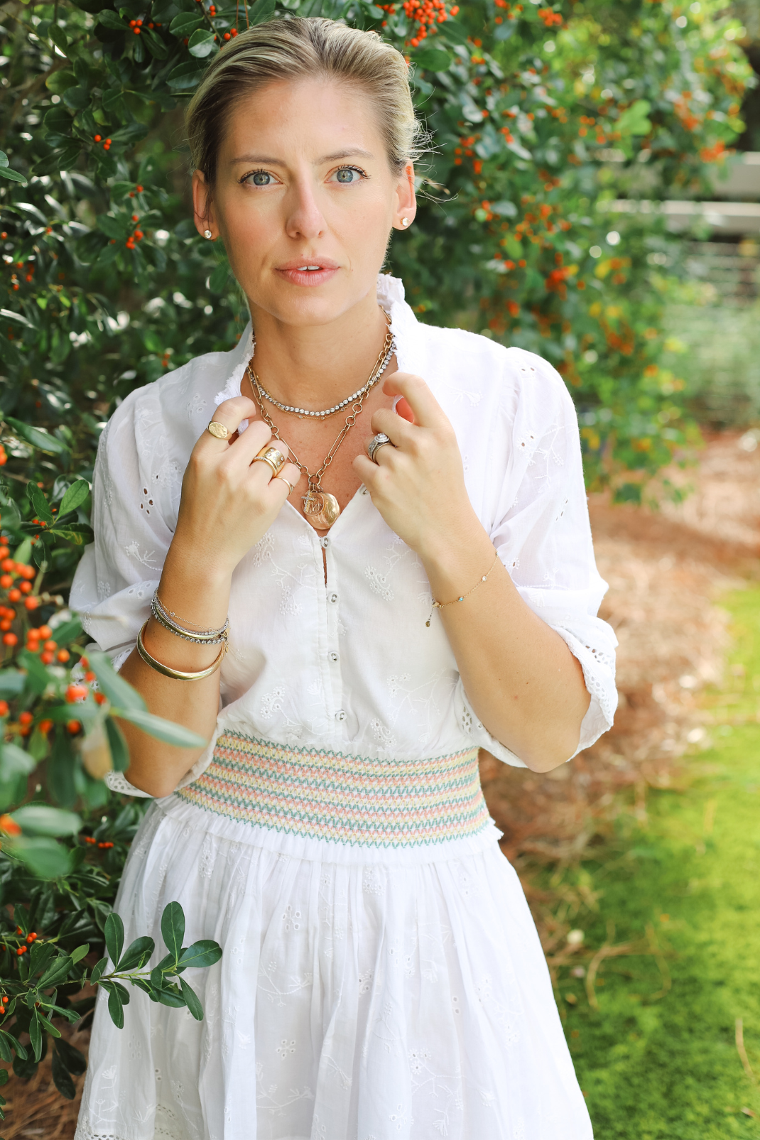 Gracie Dress in White Alyssum