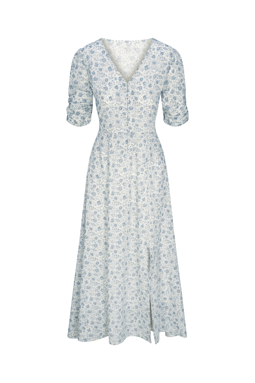 Elaine Dress in Floral Blues S