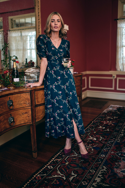 Elaine Dress in Midnight Garden