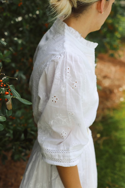 Gracie Dress in White Alyssum