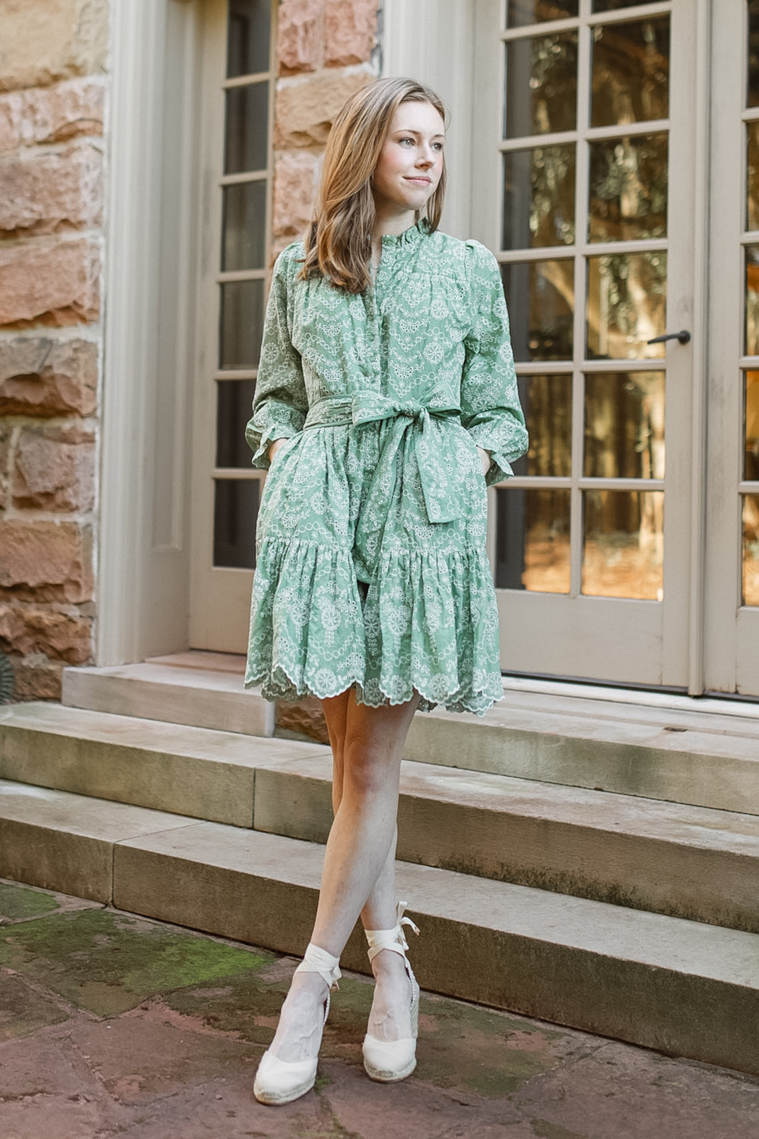 Jillian Dress in Mint Embroidery