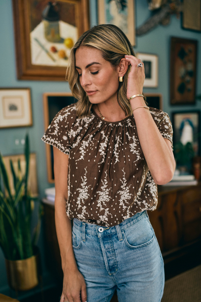 Belinda Top in Vintage Eyelet