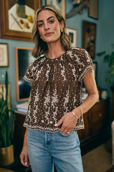 Belinda Top in Vintage Eyelet