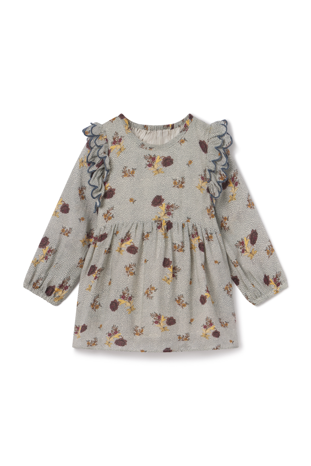 Children's dress with floral pattern on a white background