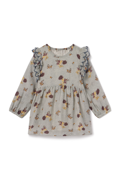 Children's dress with floral pattern on a white background
