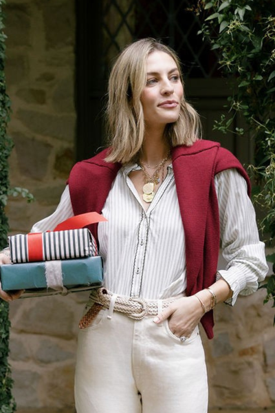 Harper Top in Ivy Stripe