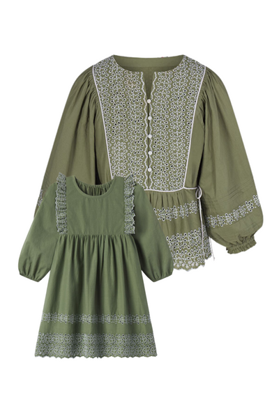 Oil Green Mother & Daughter Set
