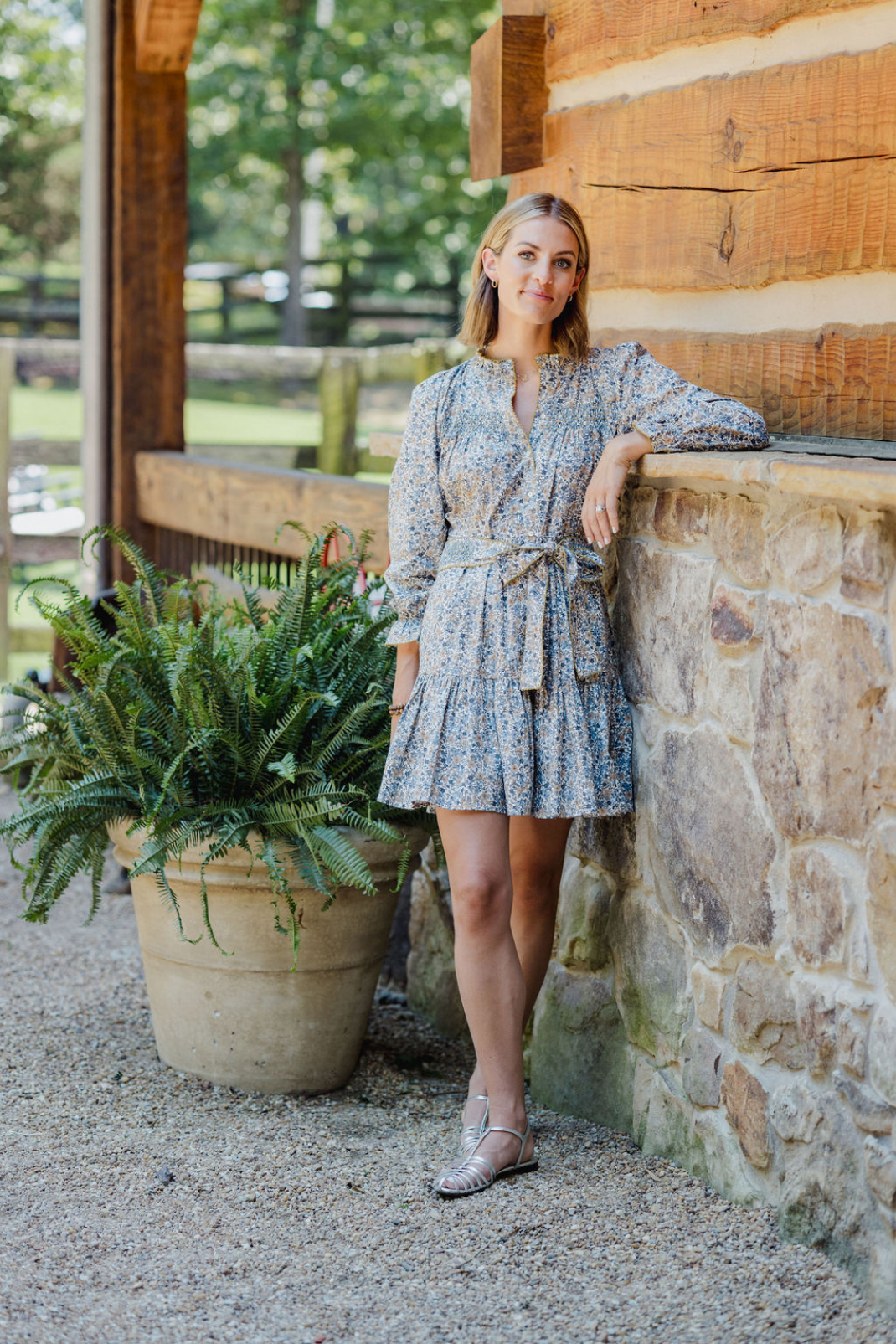 Jillian Dress in Blue Garden