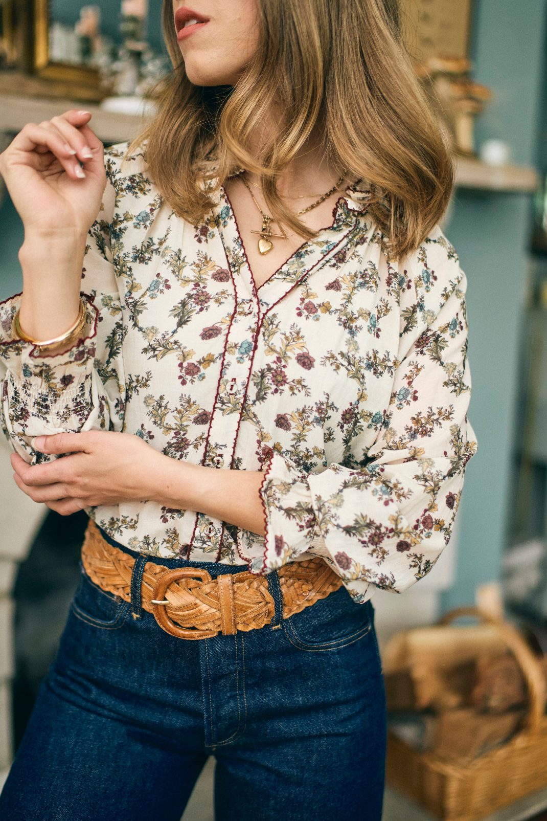 Harper Top in Harvest Toile