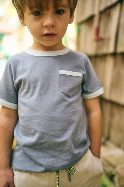 Jacob Ringer Tee in Flint Blue