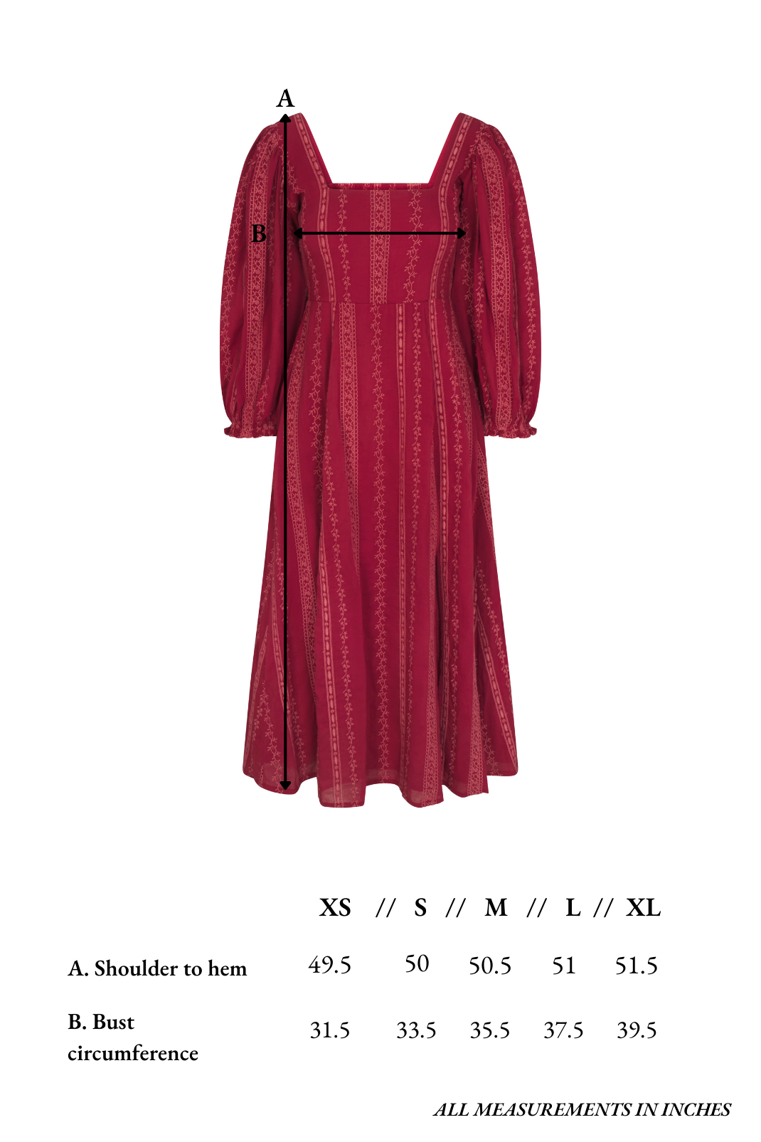 Arden Dress in Garnet