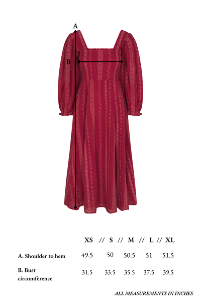 Arden Dress in Garnet