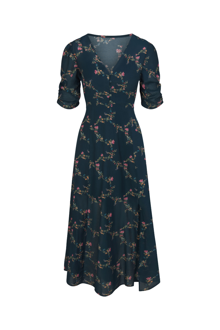 elaine midi dress majorelle Elaine Dress in Midnight Garden XL