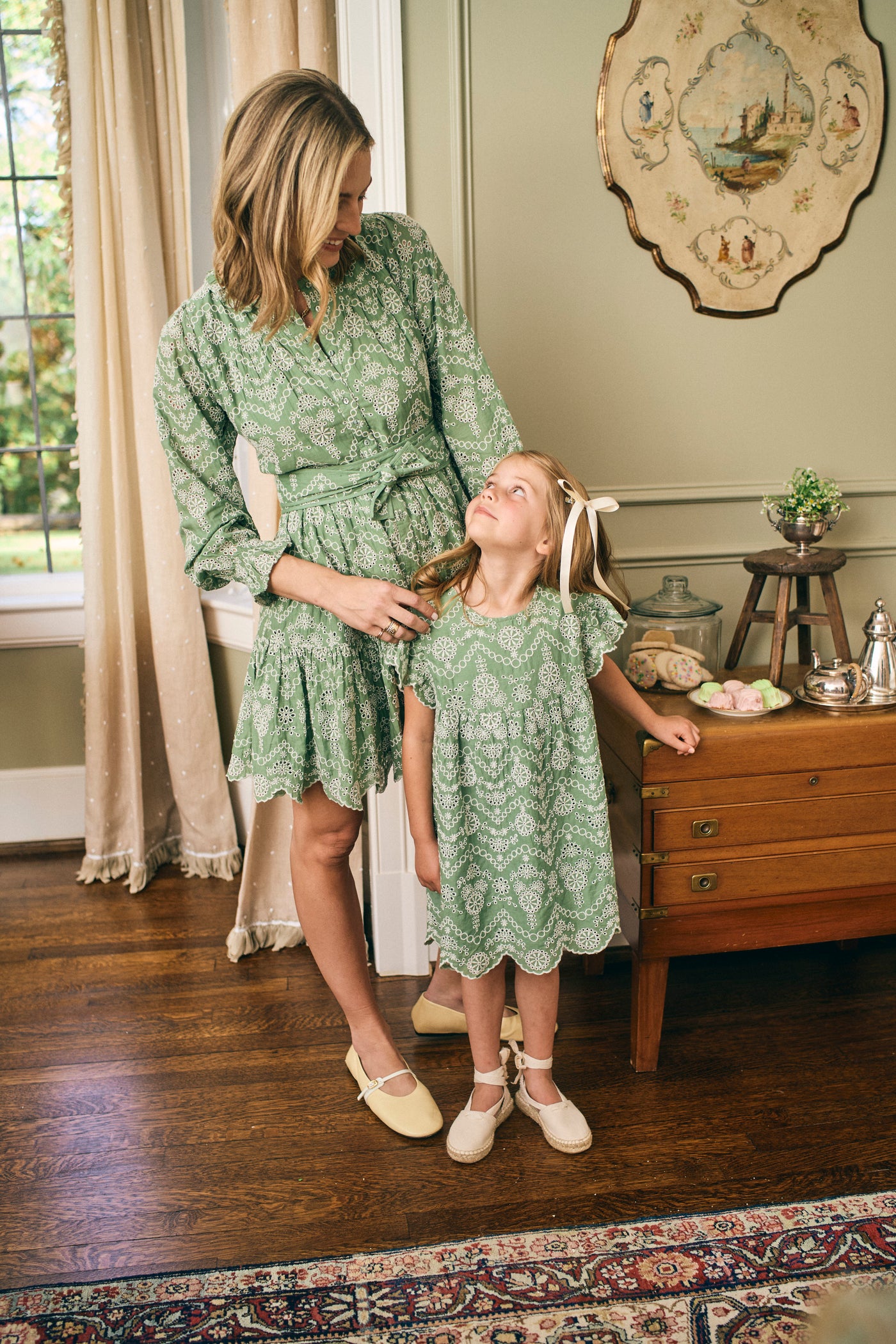 Jillian Dress in Mint Embroidery