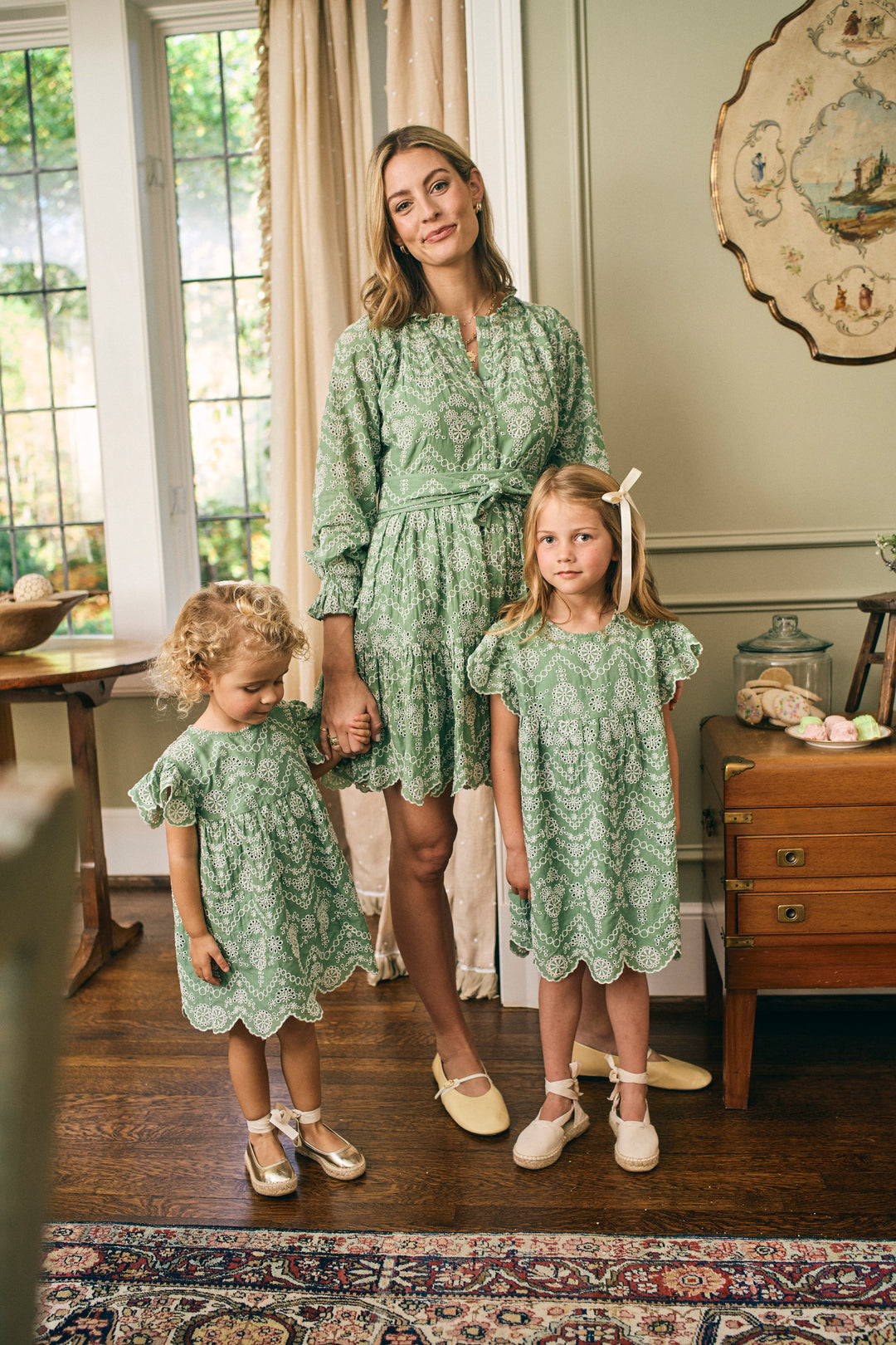 Jillian Dress in Mint Embroidery – BAYBALA
