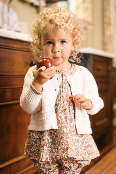 Madeline Cardigan in Cream and Rose