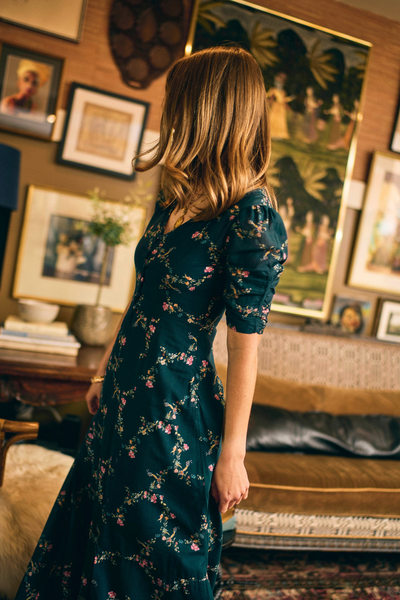 Elaine Dress in Midnight Garden