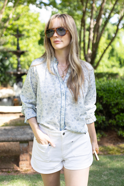 Harper Top in Floral Blues