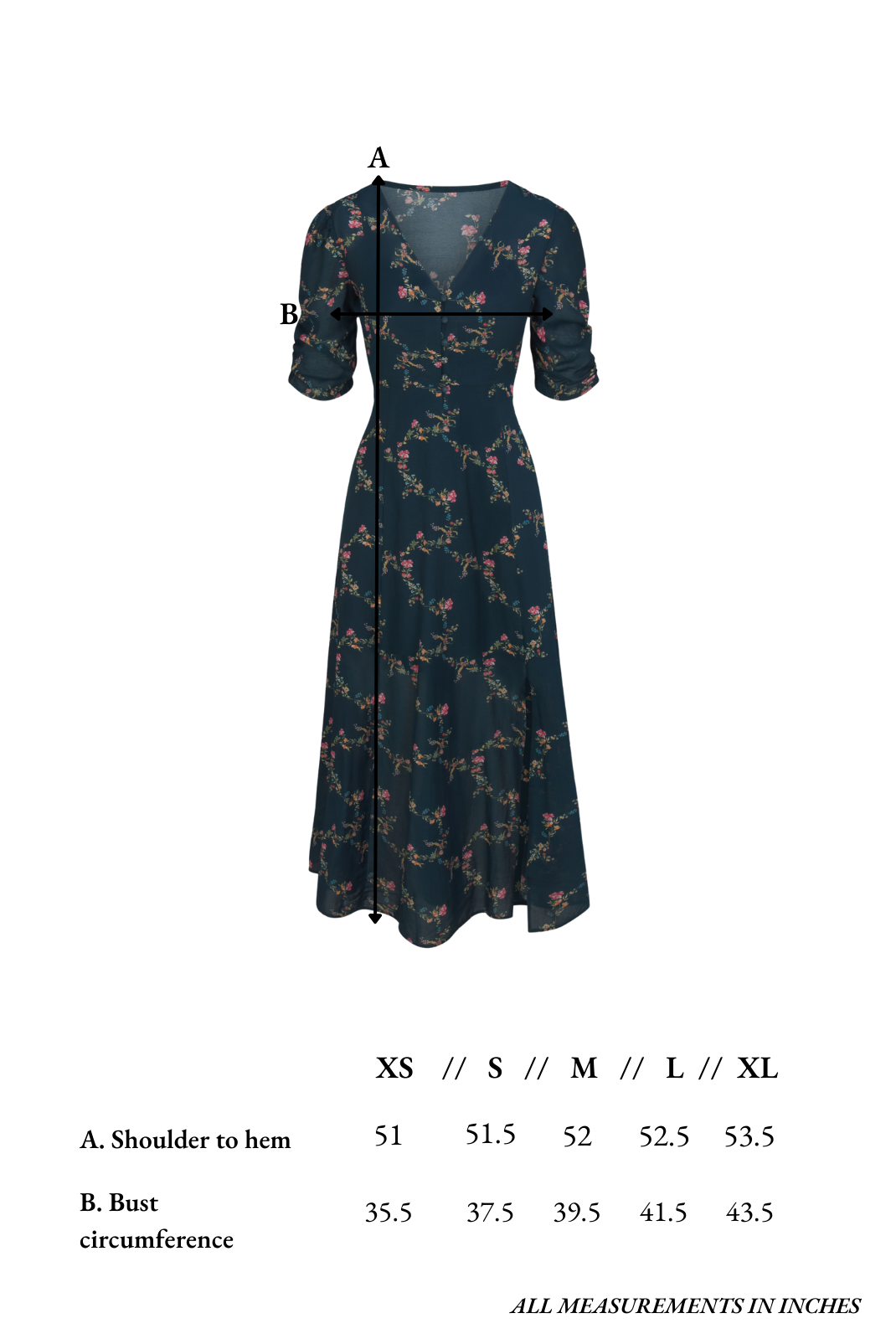 Elaine Dress in Midnight Garden