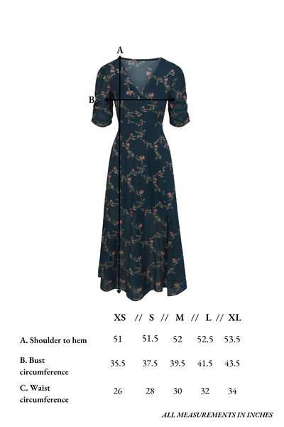 Elaine Dress in Midnight Garden