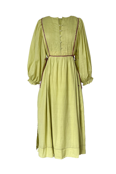 Mallie Dress in Chartreuse
