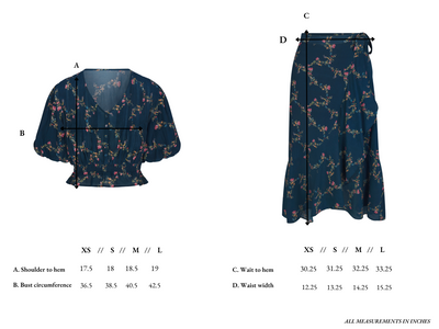 Maeve Top & Isabel Skirt in Midnight Garden