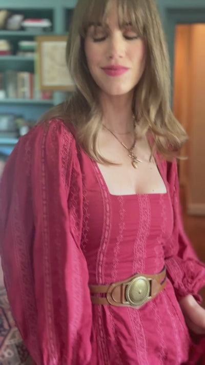 Arden Dress in Garnet