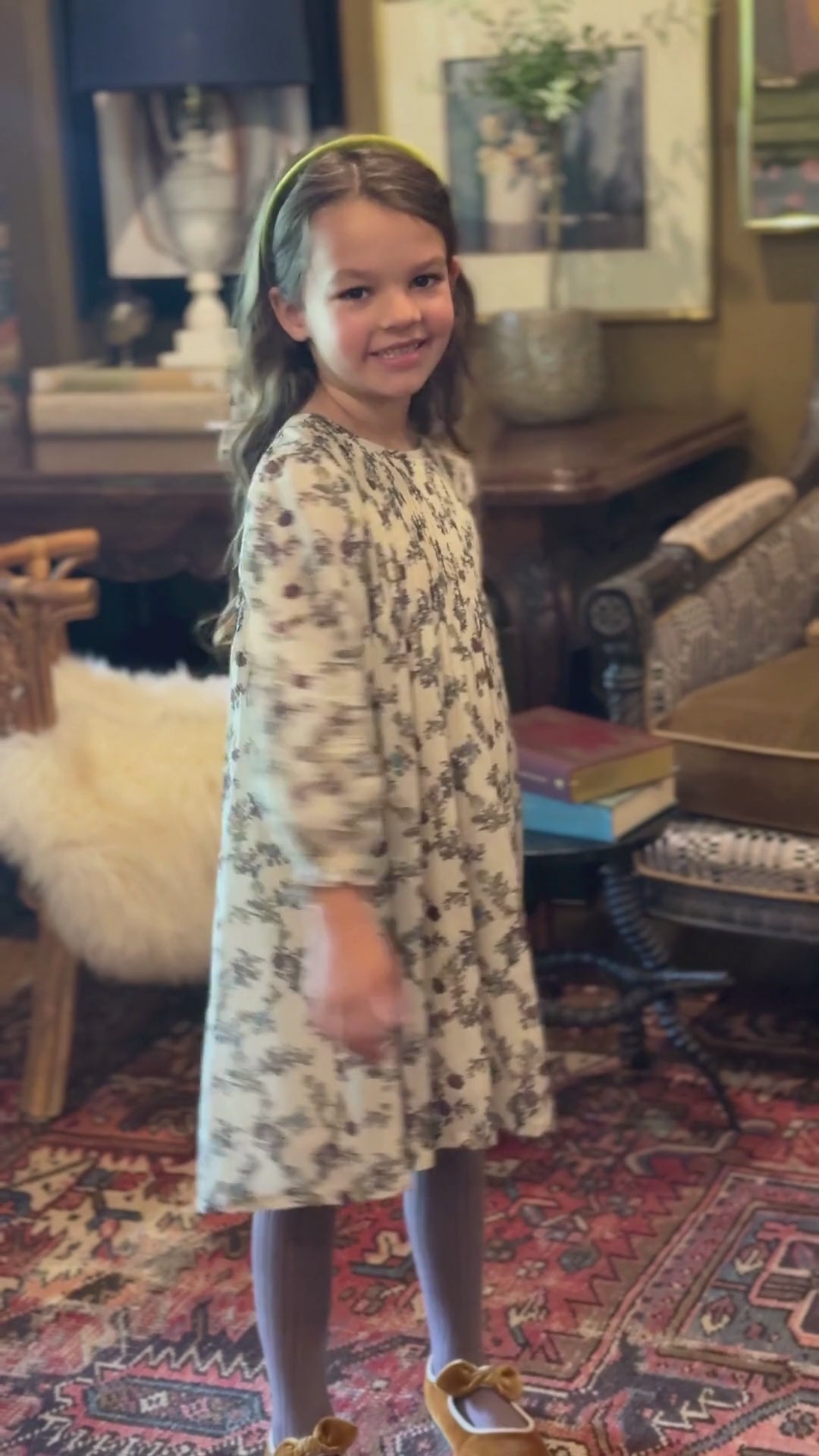 Charlotte Dress in Harvest Toile