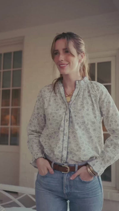 Harper Top in Floral Blues
