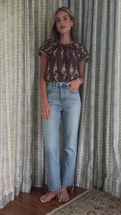 Belinda Top in Vintage Eyelet