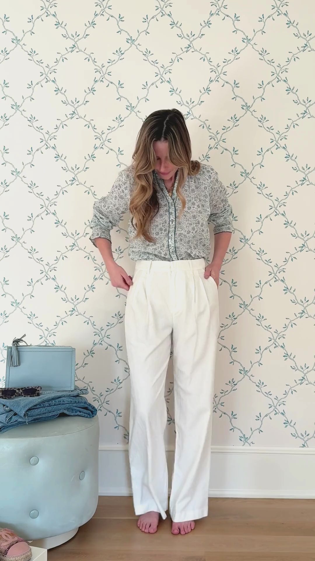 Harper Top in Floral Blues