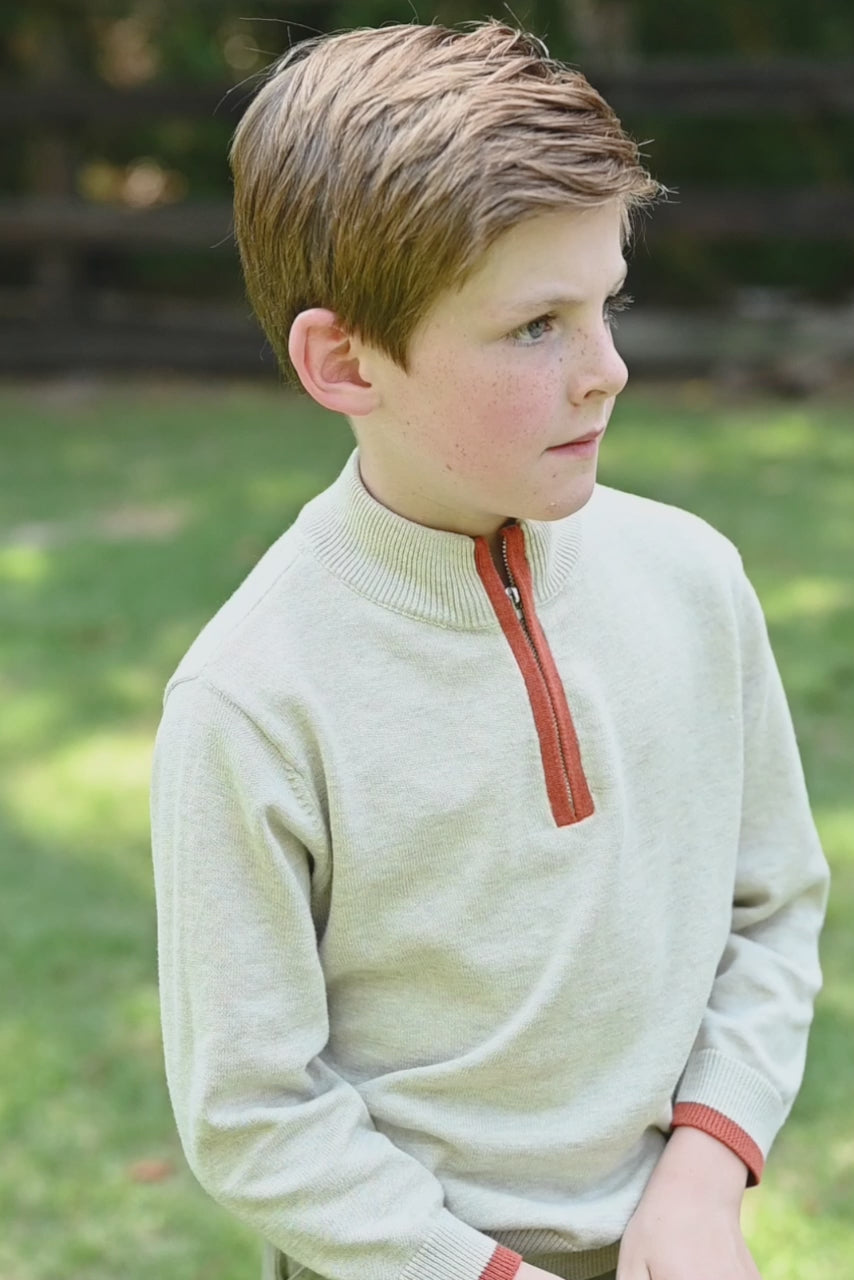 Griffin Sweater in Oatmeal and Chutney