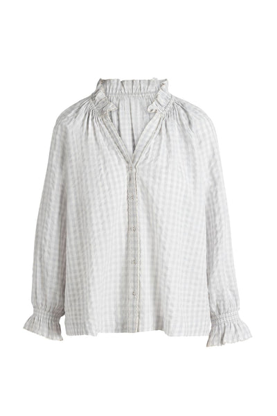 Product shot of the Harper Top in Harbor Gingham