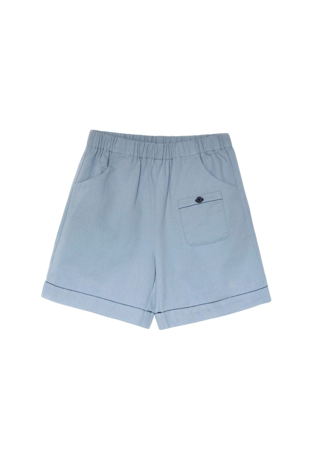 Product shot of little boys shorts with front pocket