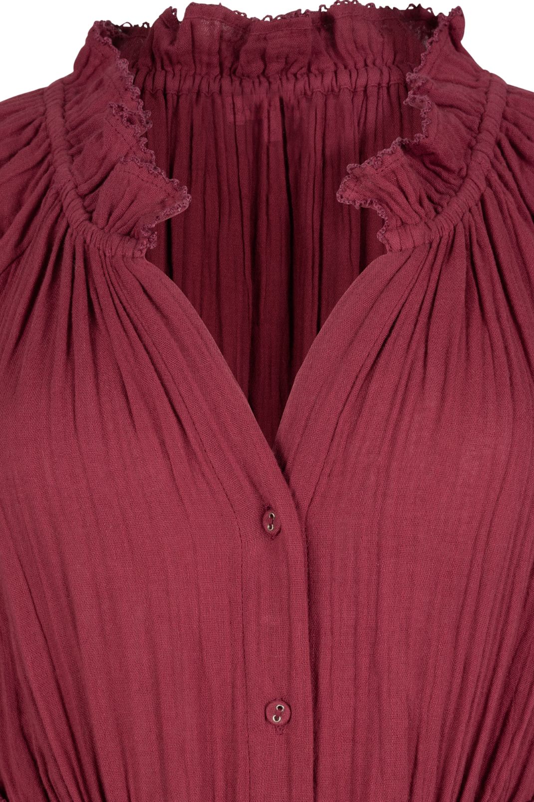 Close up product shot of the Vivianne Dress in Cranberry